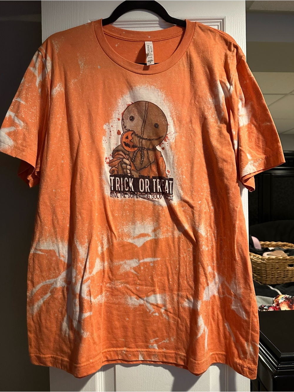 Bella Canvas Orange Tie-Dye 'Trick or Treat' Short Sleeve Tee